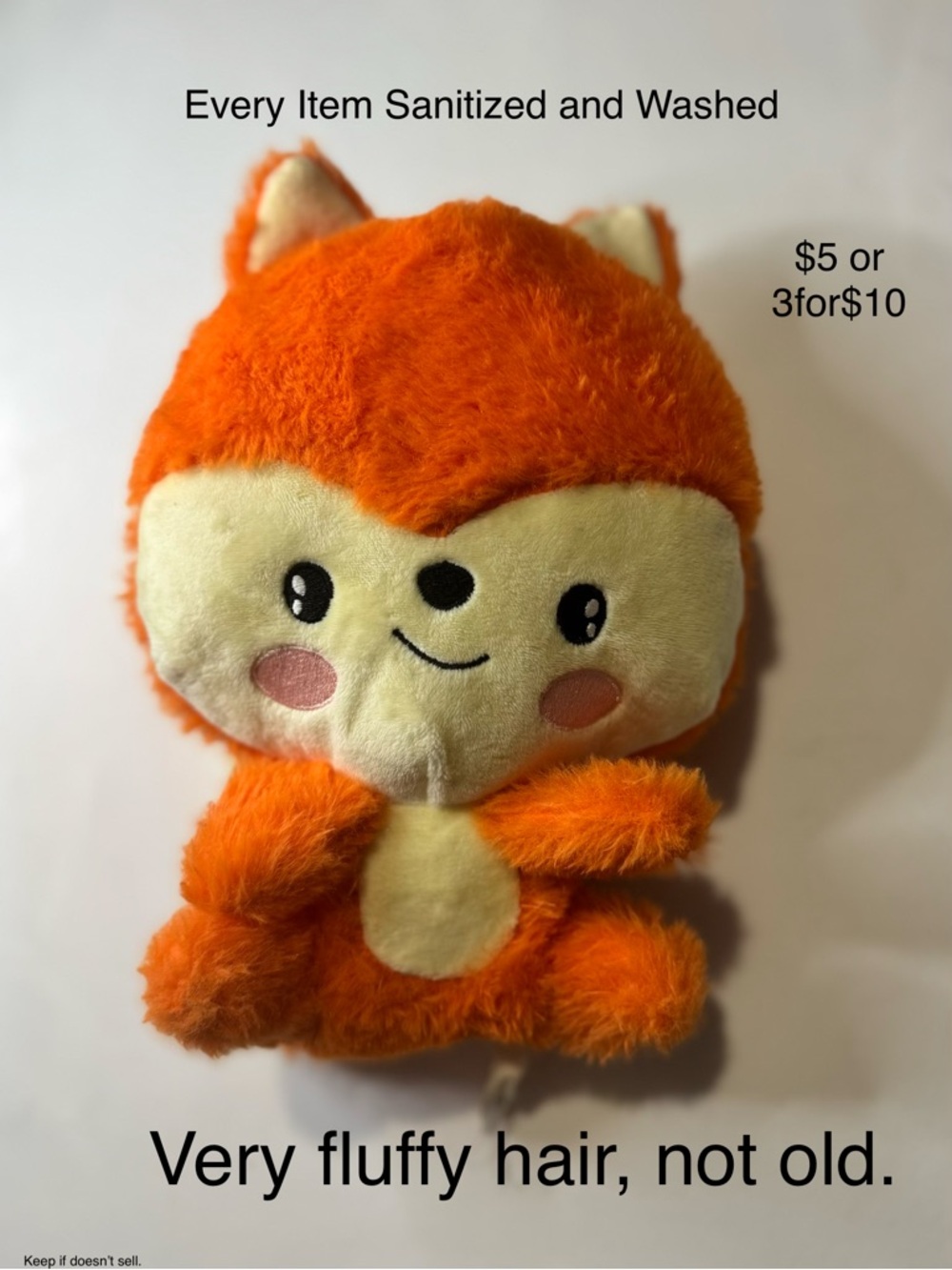 Plush Fox Stuffed Animal - Orange and Cream - Soft Dog Toy